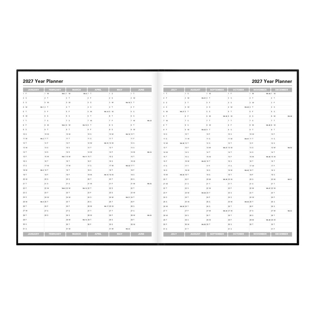 Letts Quarto Weekly Appointment Book, Principal, English, 2027 27-C30YABK #colour_black