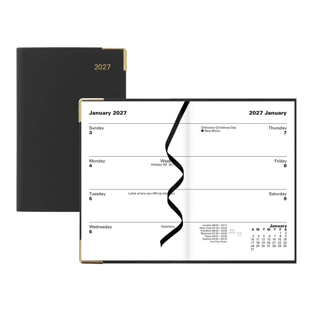 Letts Pocket Weekly Planner, Classic, English, 2027 27-C32EBK #colour_black