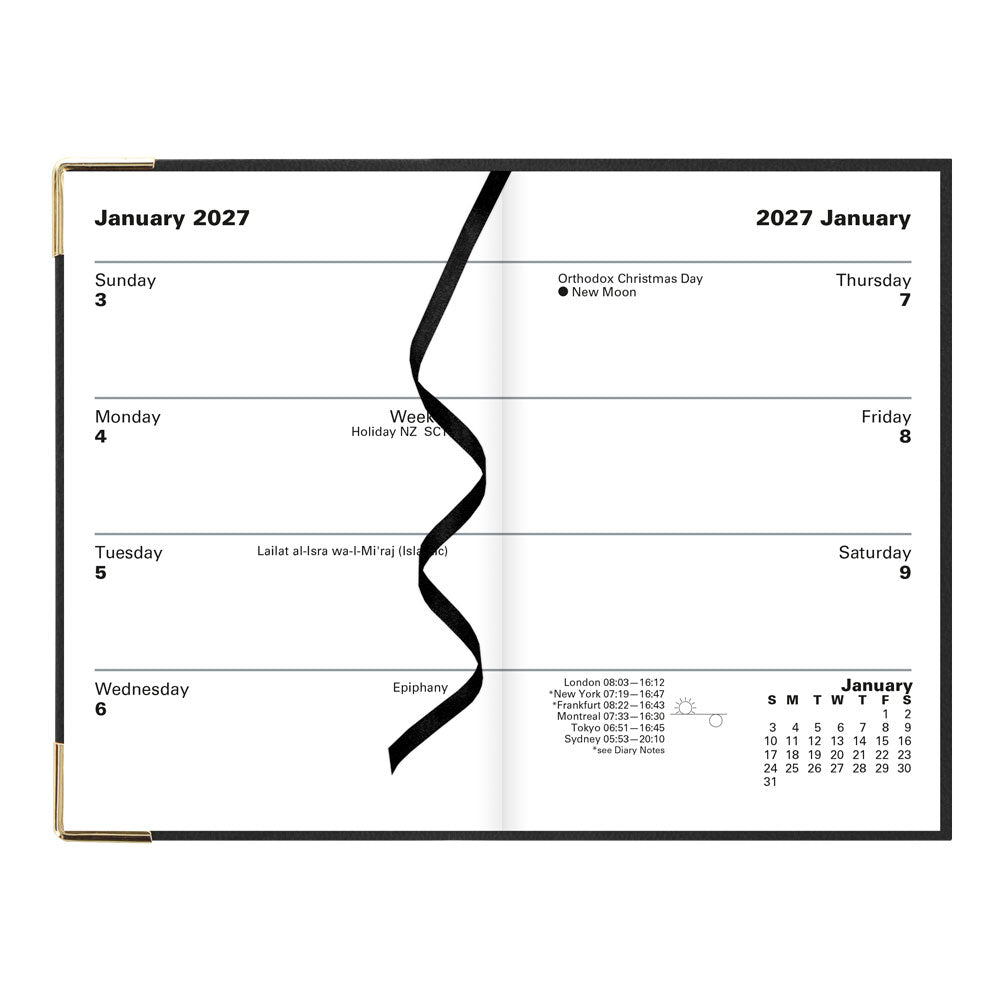 Letts Pocket Weekly Planner, Classic, English, 2027 27-C32EBK #colour_black