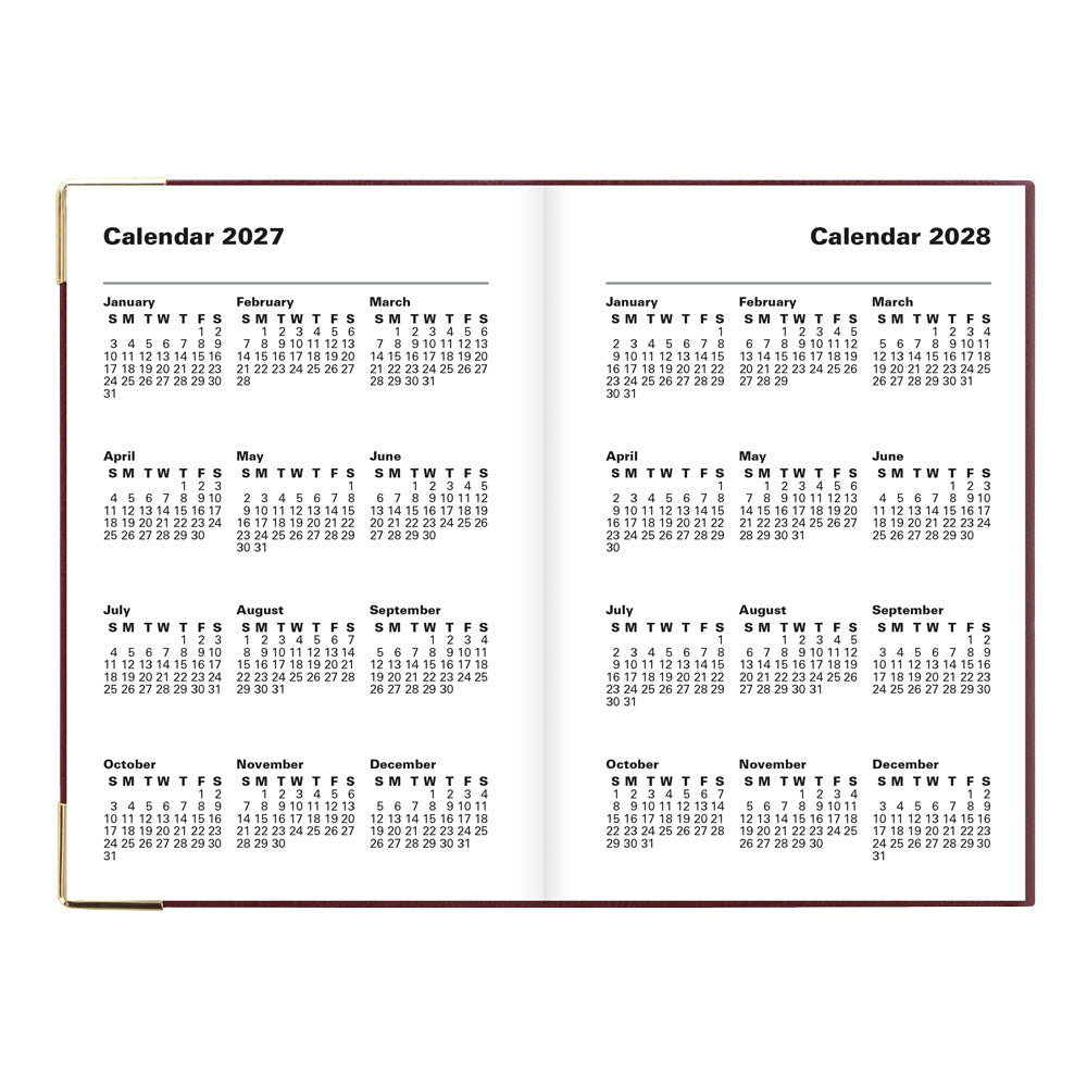 Letts Pocket Weekly Planner, Classic, English, 2027 27-C32EBY #colour_burgundy
