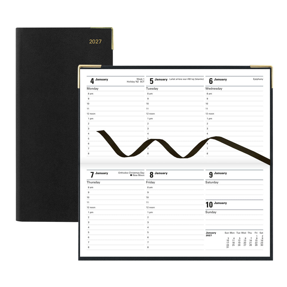 Letts Slim Weekly Appointment Book, Classic, English, 2027 27-C32SBK #colour_black