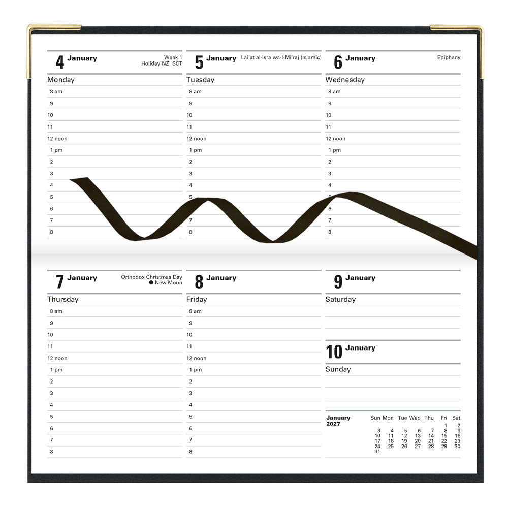 Letts Slim Weekly Appointment Book, Classic, English, 2027 27-C32SBK #colour_black