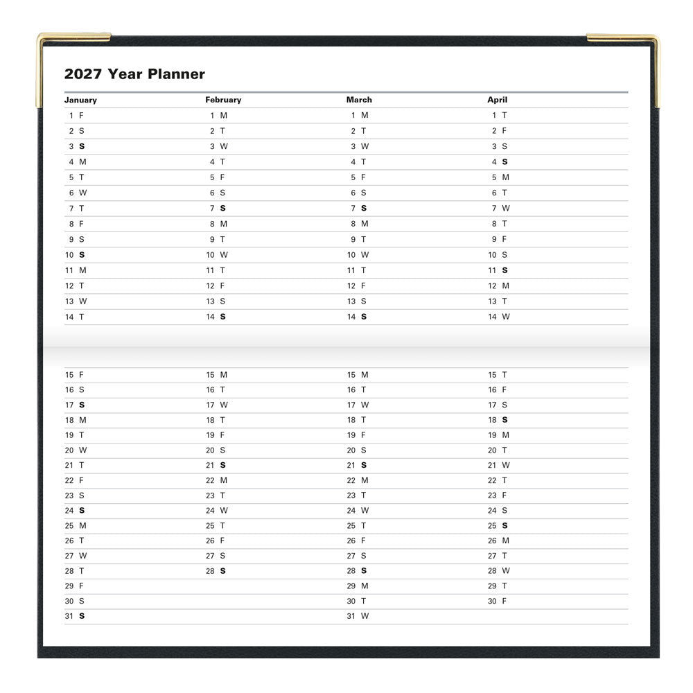 Letts Slim Weekly Appointment Book, Classic, English, 2027 27-C32SBK #colour_black