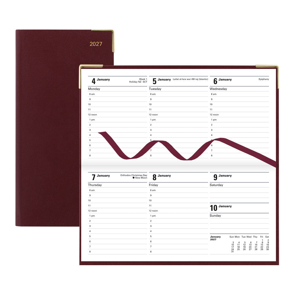 Letts Slim Weekly Appointment Book, Classic, English, 2027 27-C32SBY #colour_burgundy