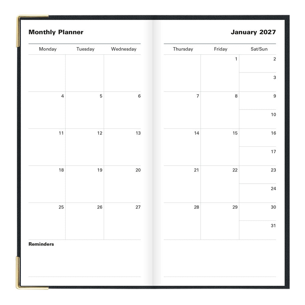 Letts Slim Weekly Planner, Classic, English, 2027 27-C32SUBK #colour_black