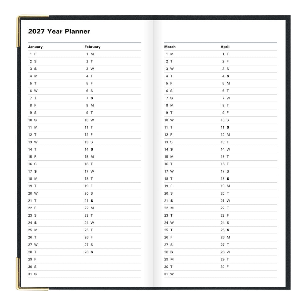 Letts Slim Weekly Planner, Classic, English, 2027 27-C32SUBK #colour_black