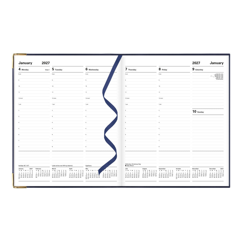 Letts Quarto Weekly Appointment Book, Classic, English, 2027 27-C32YBE #colour_blue
