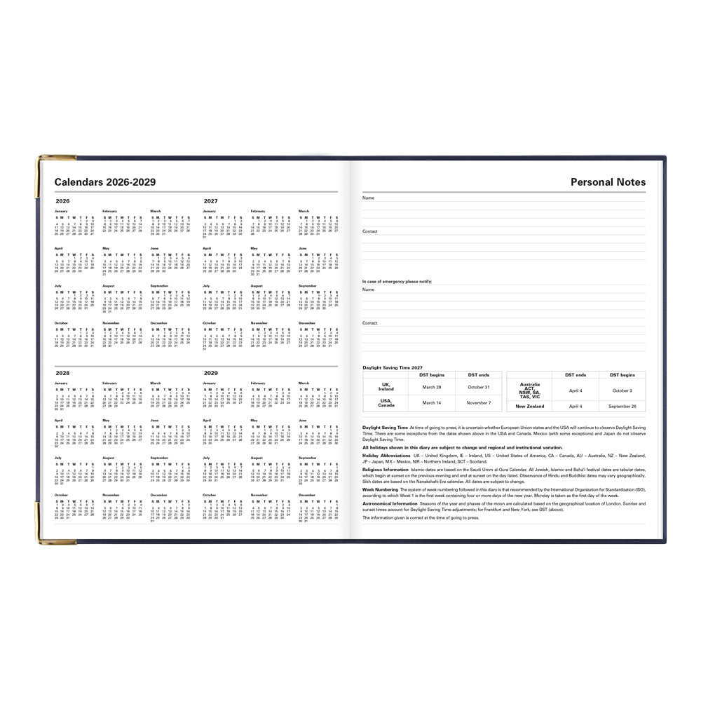 Letts Quarto Weekly Appointment Book, Classic, English, 2027 27-C32YBE #colour_blue