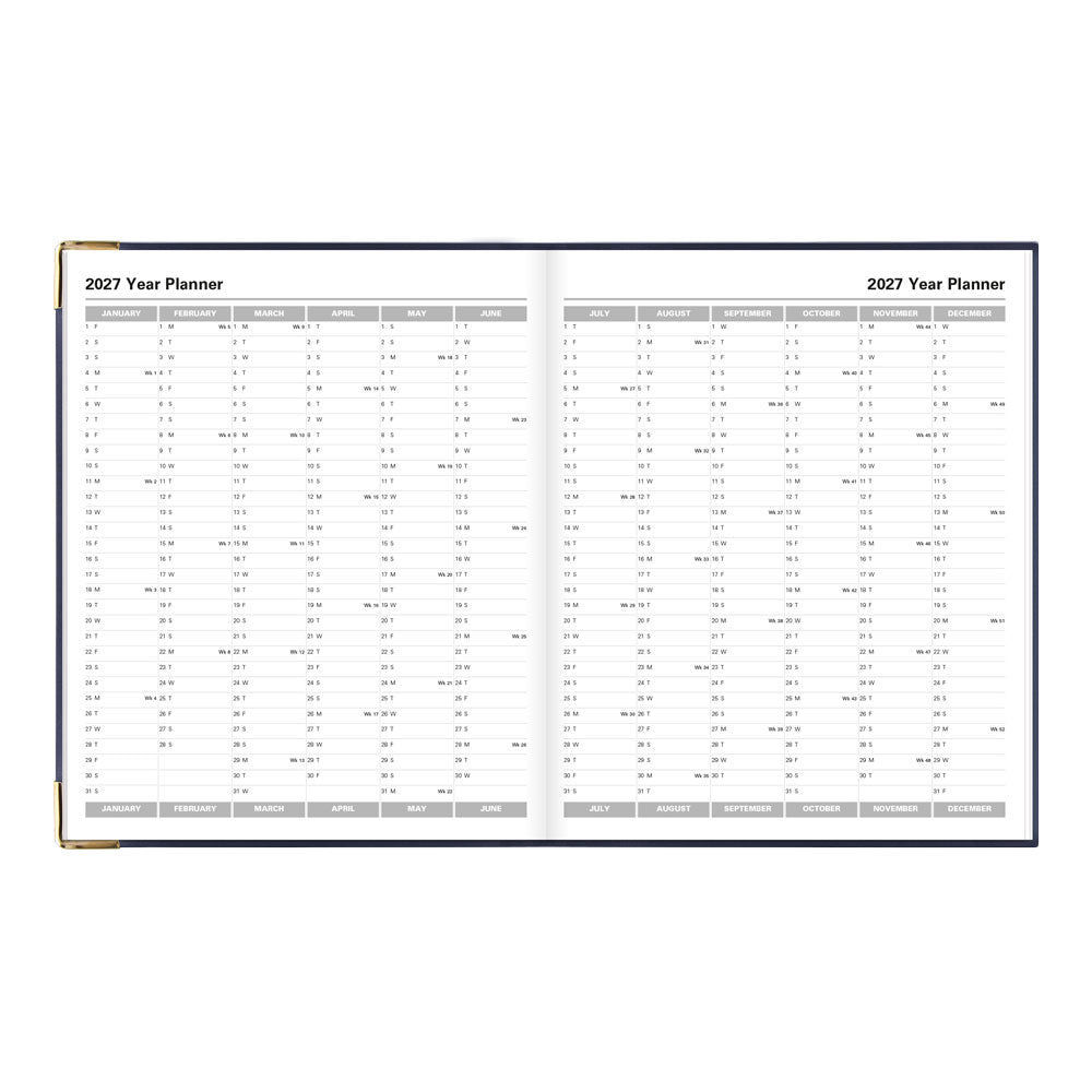Letts Quarto Weekly Appointment Book, Classic, English, 2027 27-C32YBE #colour_blue