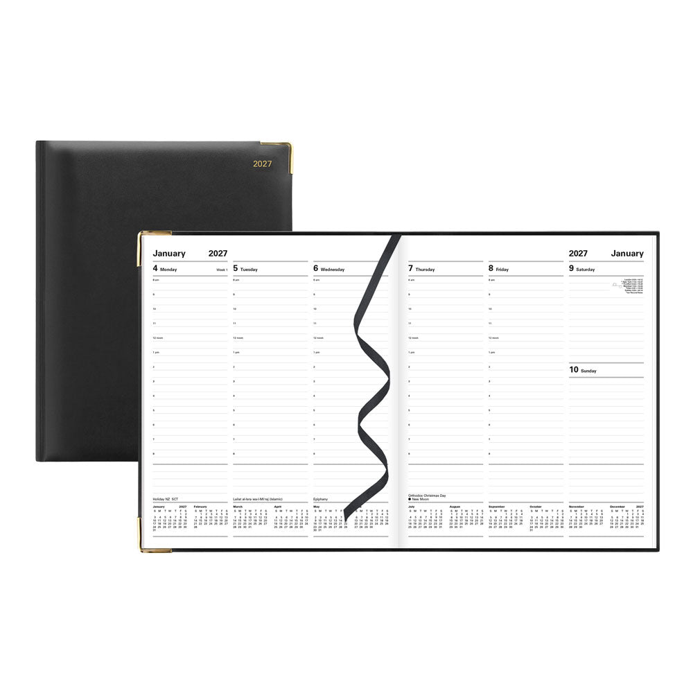 Letts Quarto Weekly Appointment Book, Classic, English, 2027 27-C32YIBK #colour_black