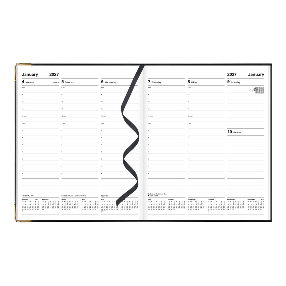 Letts Quarto Weekly Appointment Book, Classic, English, 2027 27-C32YIBK #colour_black