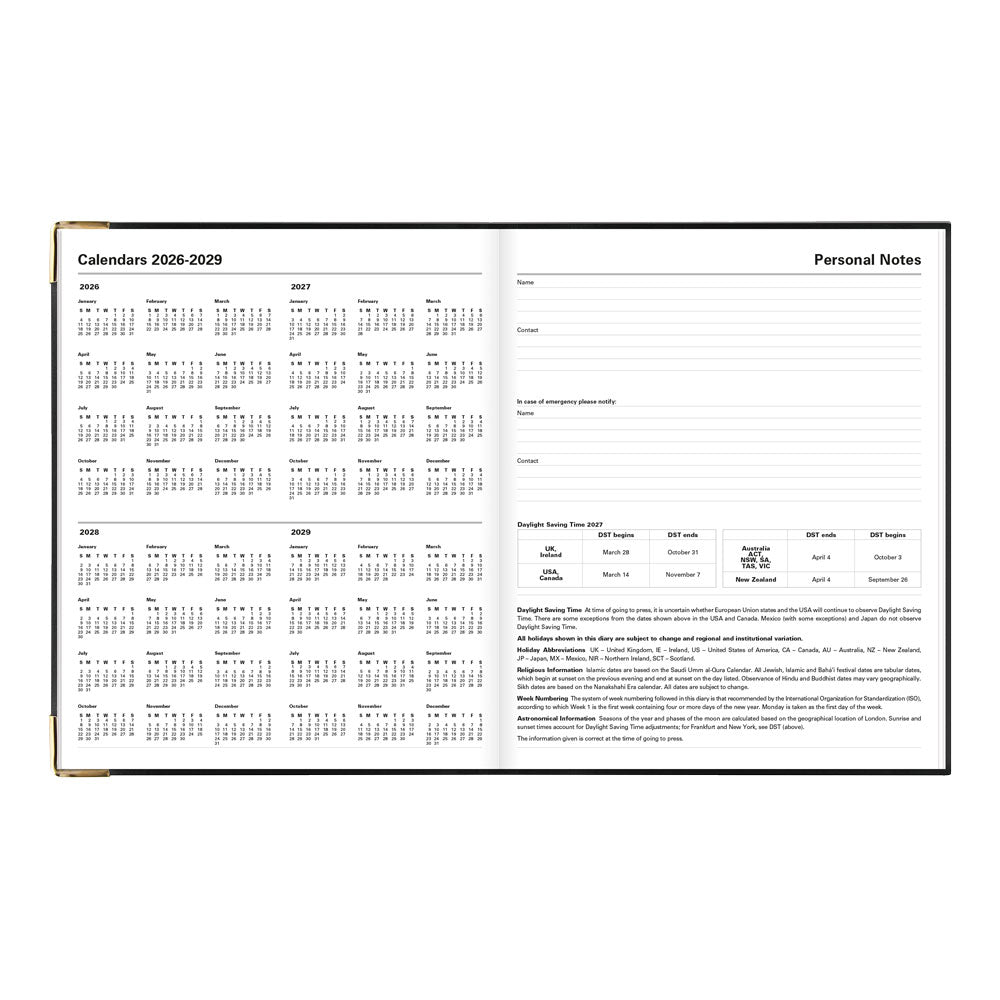 Letts Quarto Weekly Appointment Book, Classic, English, 2027 27-C32YIBK #colour_black