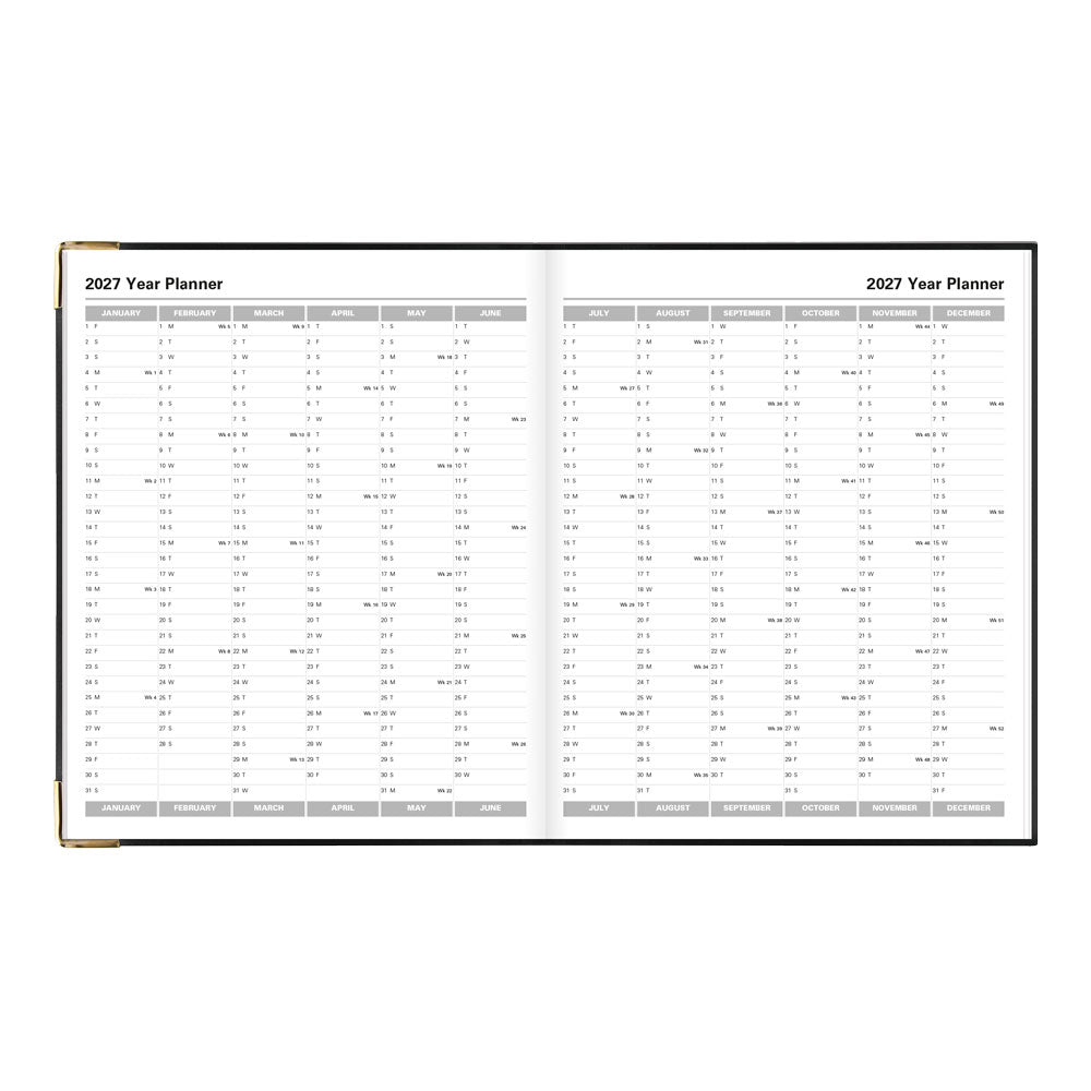 Letts Quarto Weekly Appointment Book, Classic, English, 2027 27-C32YIBK #colour_black