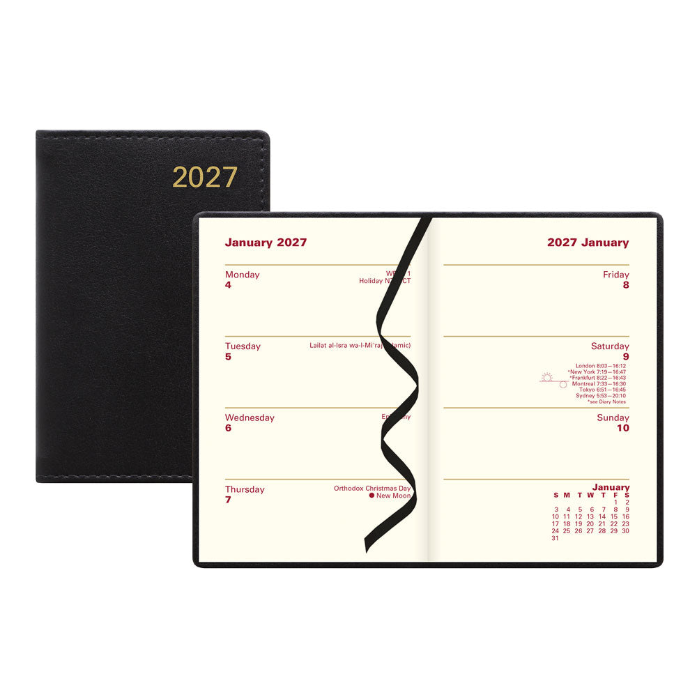 Letts Pocket Weekly Planner, Belgravia, English, 2027 27-C33EBK #colour_black