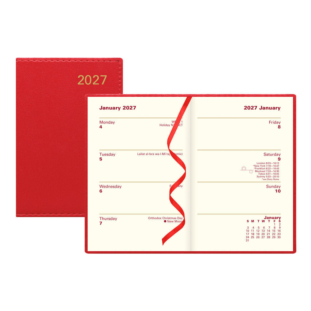 Letts Pocket Weekly Planner, Belgravia, English, 2027 27-C33ERD #colour_red