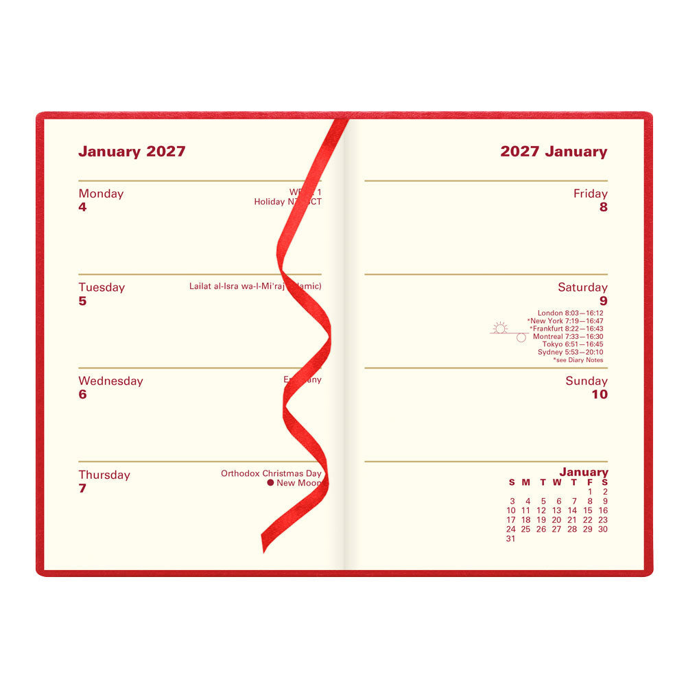 Letts Pocket Weekly Planner, Belgravia, English, 2027 27-C33ERD #colour_red