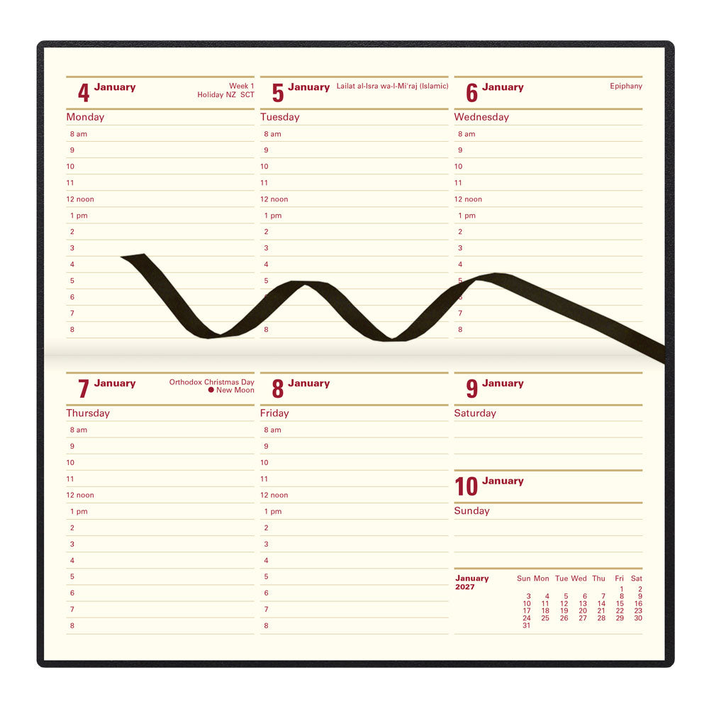 Letts Slim Weekly Appointment Book, Belgravia, English, 2027 27-C33SBK #colour_black