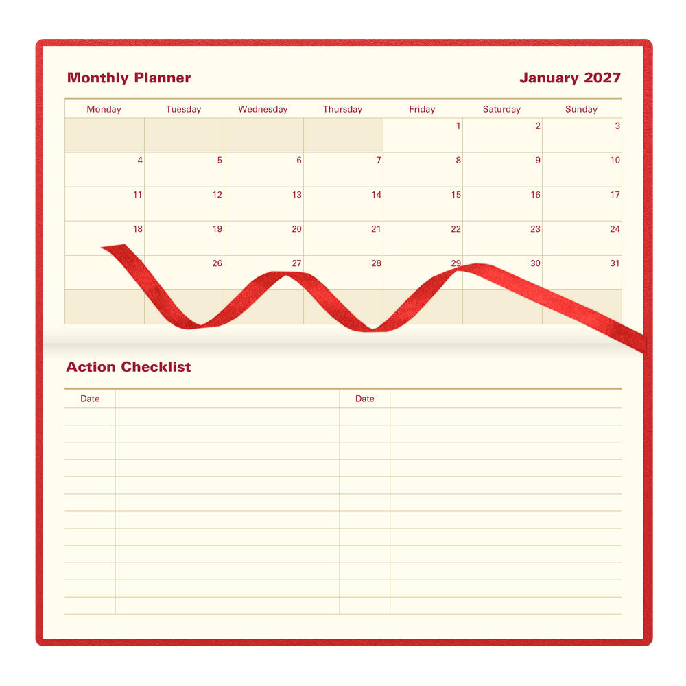 Letts Slim Weekly Appointment Book, Belgravia, English, 2027 27-C33SRD #colour_red