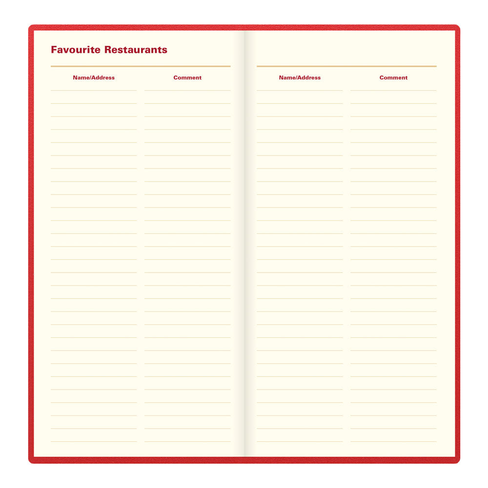 Letts Slim Weekly Appointment Book, Belgravia, English, 2027 27-C33SRD #colour_red