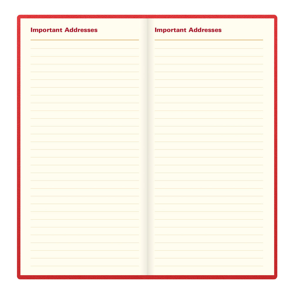 Letts Slim Weekly Appointment Book, Belgravia, English, 2027 27-C33SRD #colour_red