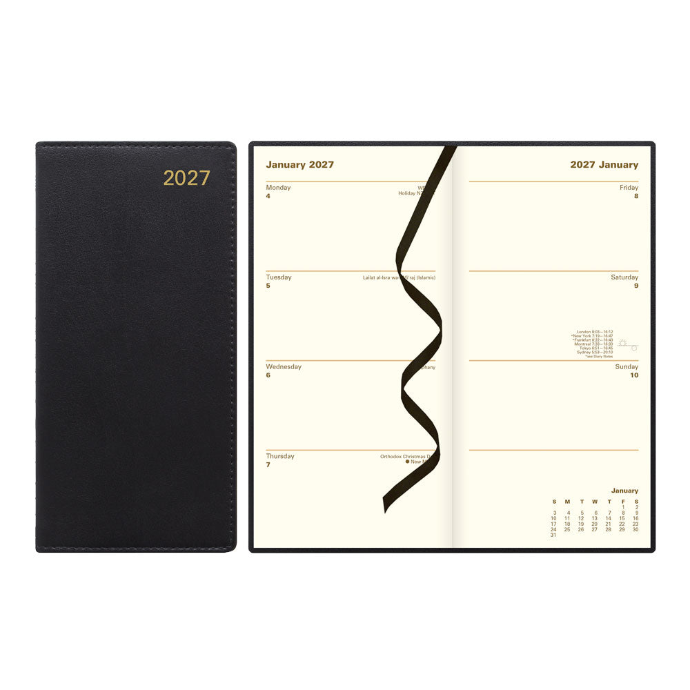 Letts Slim Weekly Planner, Belgravia, English, 2027 27-C33SUBK #colour_black