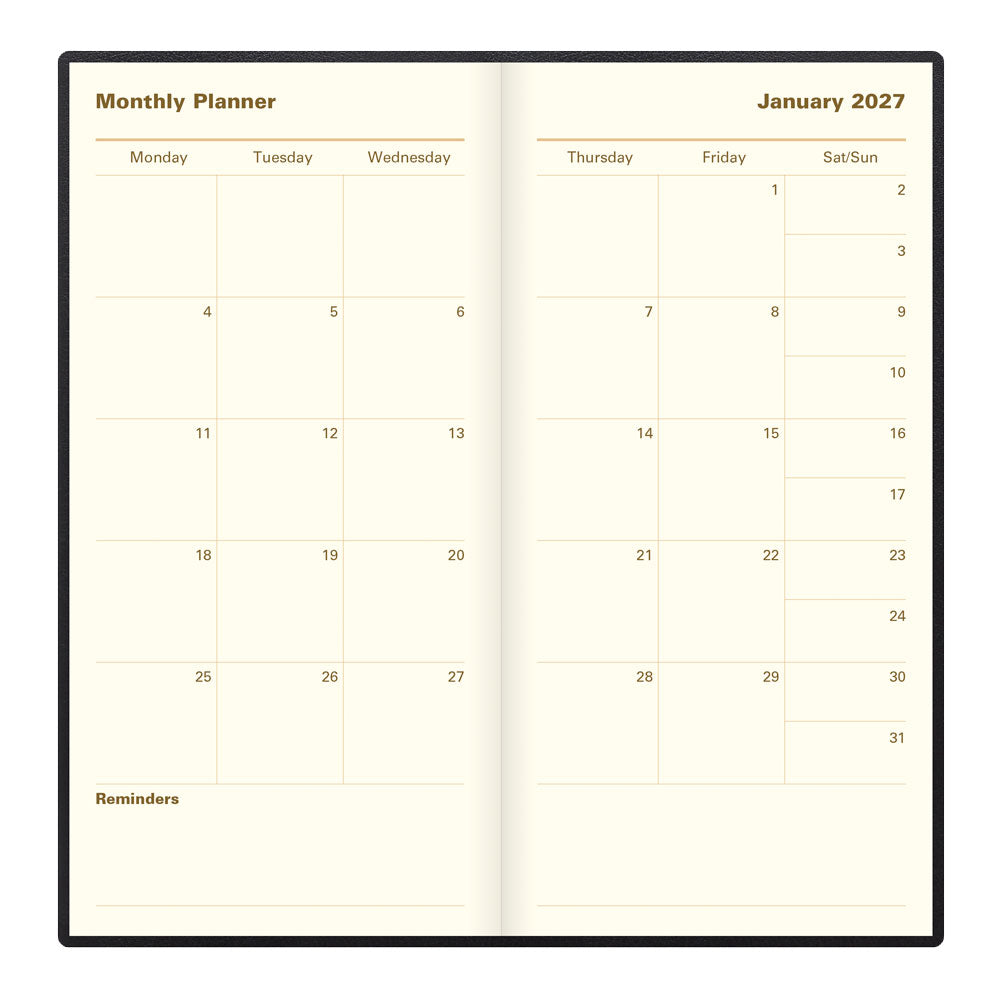 Letts Slim Weekly Planner, Belgravia, English, 2027 27-C33SUBK #colour_black