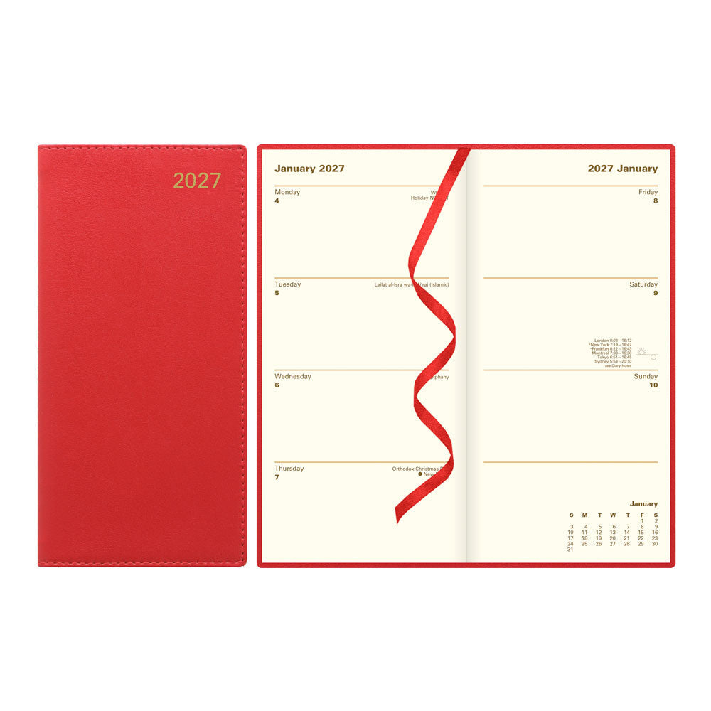 Letts Slim Weekly Planner, Belgravia, English, 2027 27-C33SURD #colour_red
