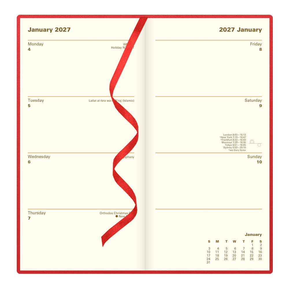 Letts Slim Weekly Planner, Belgravia, English, 2027 27-C33SURD #colour_red