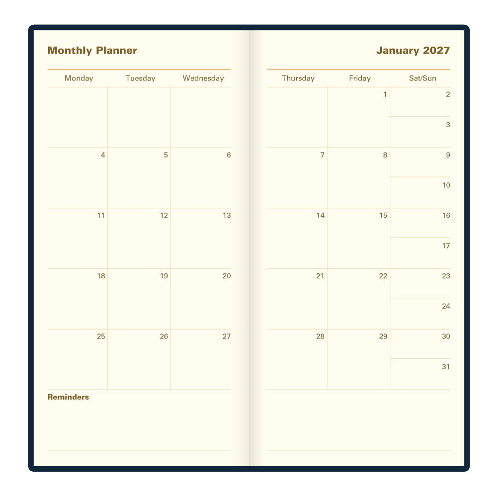 Letts Slim Weekly Planner, Signature, English, 2027 27-C38SUBE #colour_blue