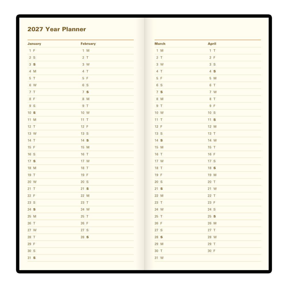 Letts Slim Weekly Planner, Signature, English, 2027 27-C38SUBK #colour_black