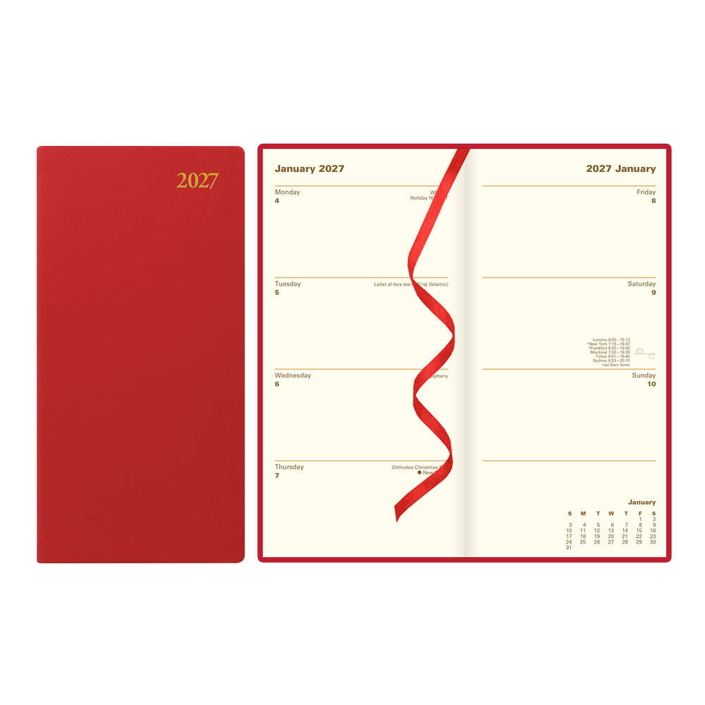 Letts Slim Weekly Planner, Signature, English, 2027 27-C38SUBY #colour_burgundy