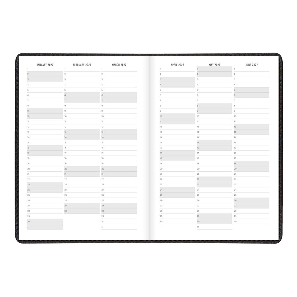 Letts A5 Weekly Appointment Book, Milano, English, 2027 27-CTO3XUBK #colour_black