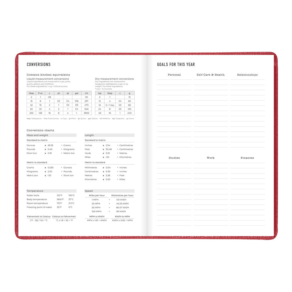 Letts A5 Weekly Appointment Book, Milano, English, 2027 27-CTO3XURD #colour_red
