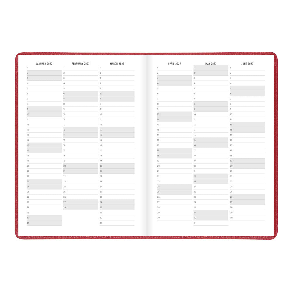Letts A5 Weekly Appointment Book, Milano, English, 2027 27-CTO3XURD #colour_red