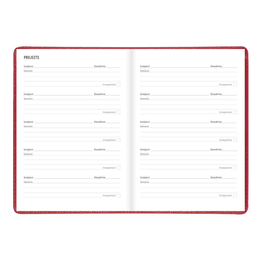 Letts A5 Weekly Appointment Book, Milano, English, 2027 27-CTO3XURD #colour_red