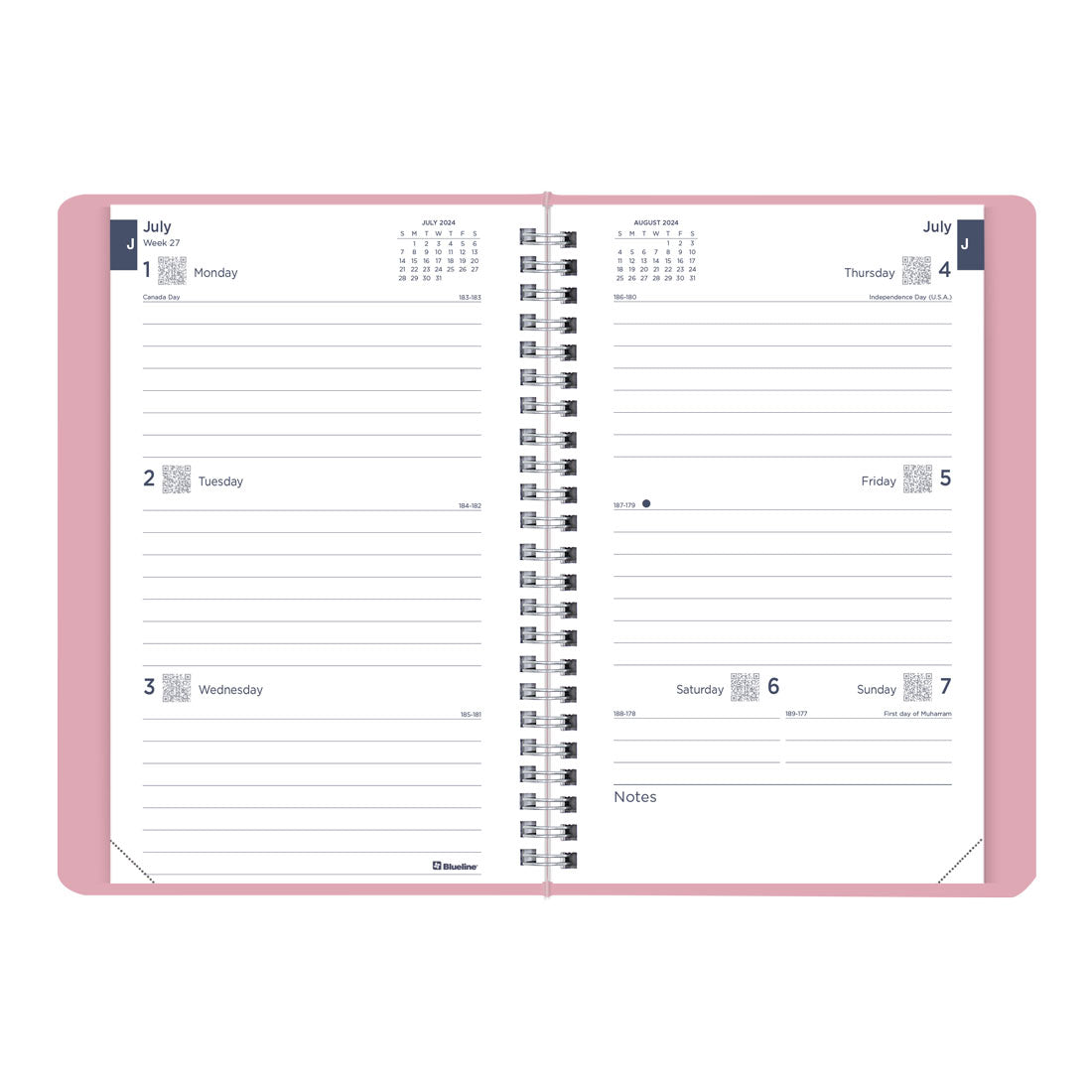 Academic Weekly Planner Fashion 2024-2025, English, CA101F#colour_soft-pink