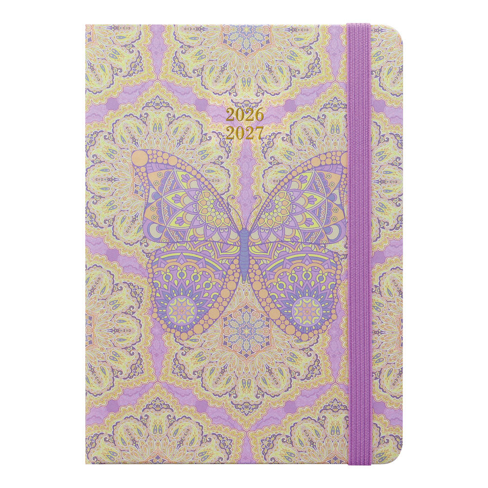 Letts of London Paisley Academic Weekly Planner, A6, 2026 - 2027 - Multilingual 27-030851 #colour_butterfly