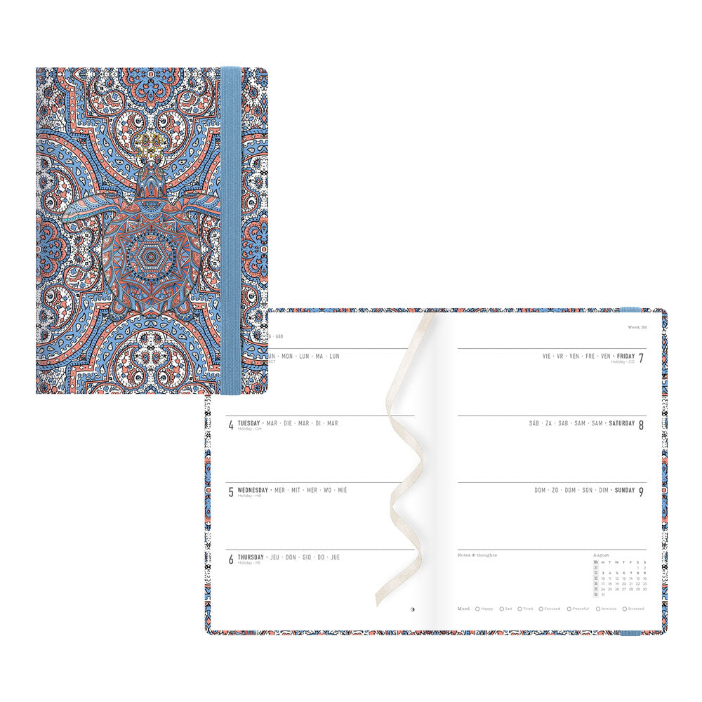 Letts of London Paisley Academic Weekly Planner, A6, 2026 - 2027 - Multilingual 27-031136 #colour_turtle