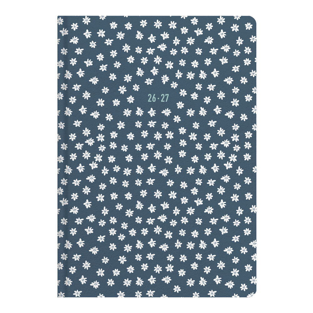 Letts of London Daisies Academic Weekly Planner, A5, 2026 - 2027 - Multilingual 27-031865 #colour_daisies-blue