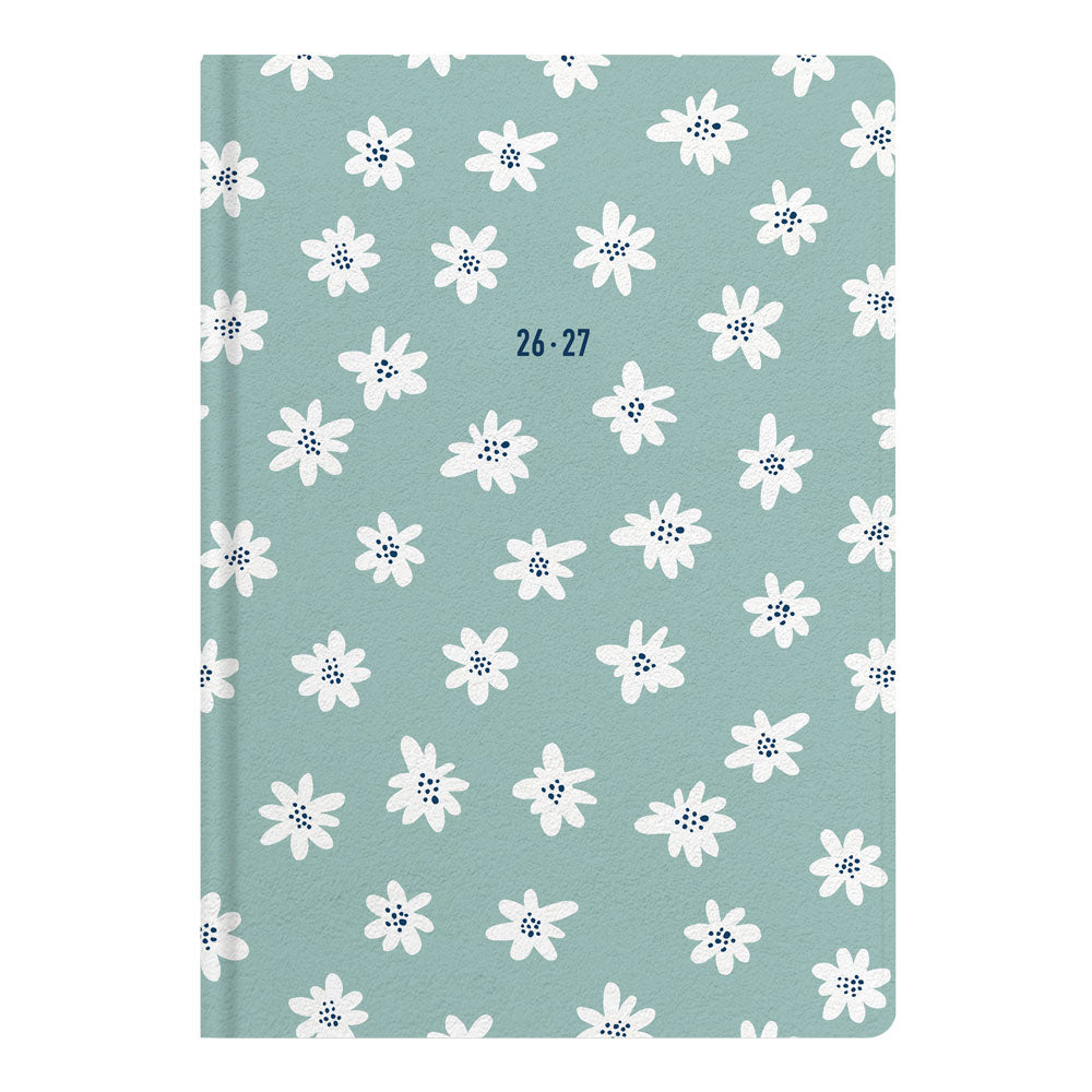 Letts of London Daisies Academic Weekly Planner, A5, 2026 - 2027 - Multilingual 27-031866 #colour_daisies-mint