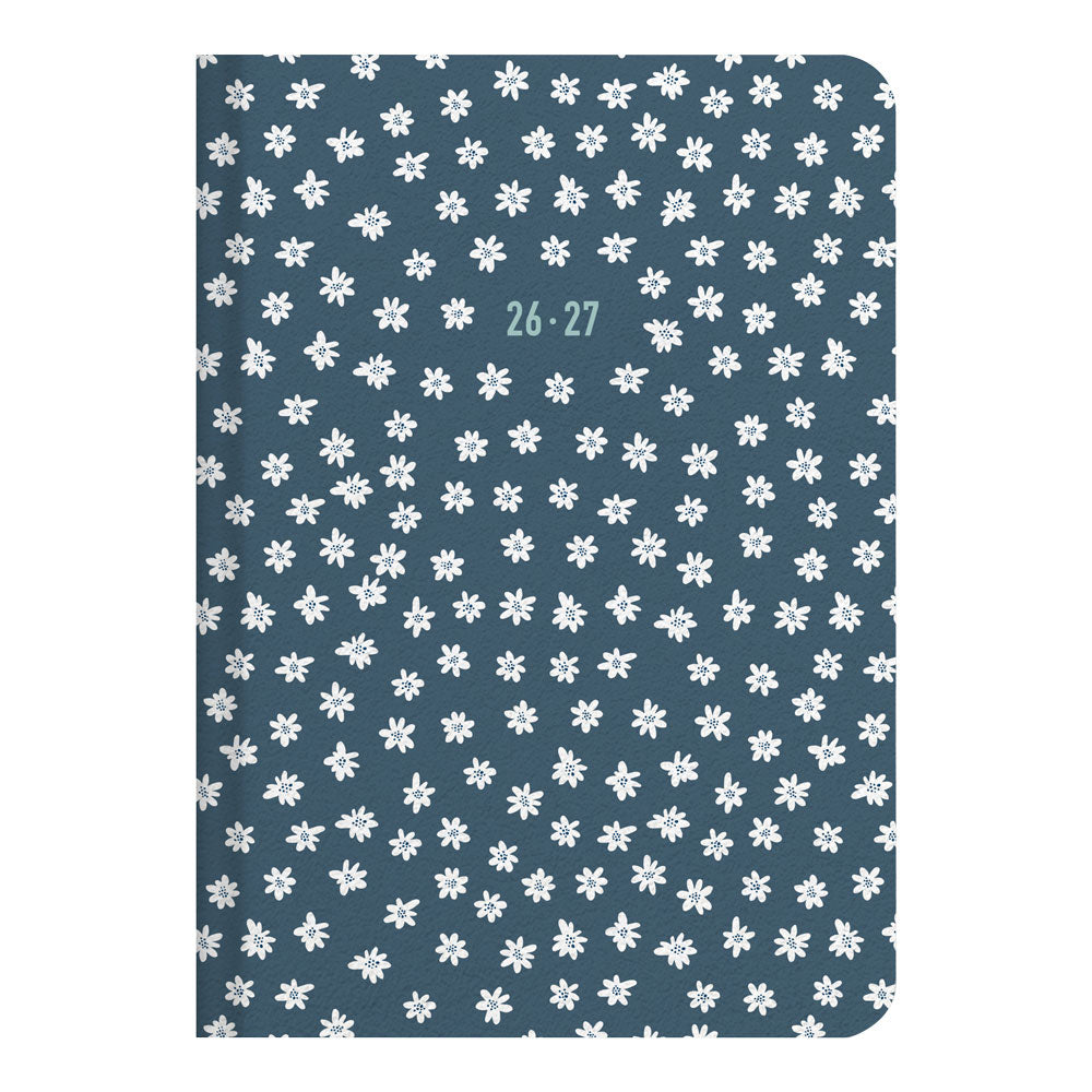 Letts of London Daisies Academic Weekly Planner, A6, 2026 - 2027 - Multilingual 27-031868 #colour_daisies-blue