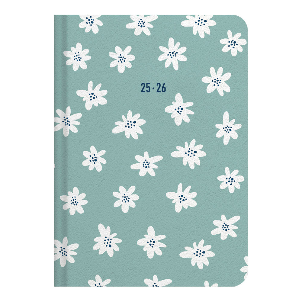 Letts of London Daisies Academic Weekly Planner, A6, 2026 - 2027 - Multilingual 27-031869 #colour_daisies-mint