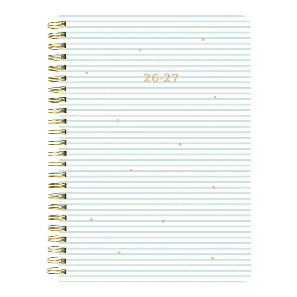 Letts of London Stripes Academic Weekly Planner, A5, 2026 - 2027 - Multilingual 27-031874 #colour_stripes-sky