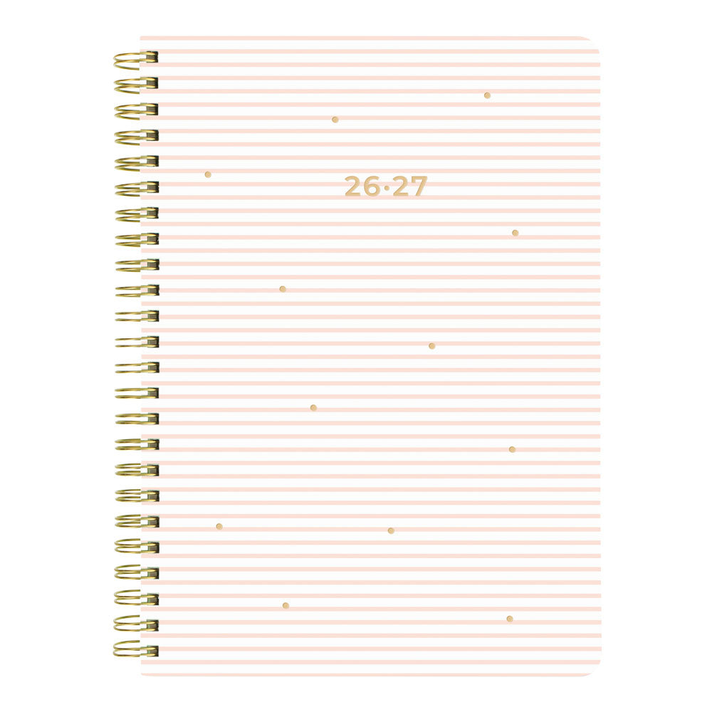 Letts of London Stripes Academic Weekly Planner, A5, 2026 - 2027 - Multilingual 27-031875 #colour_stripes-pink