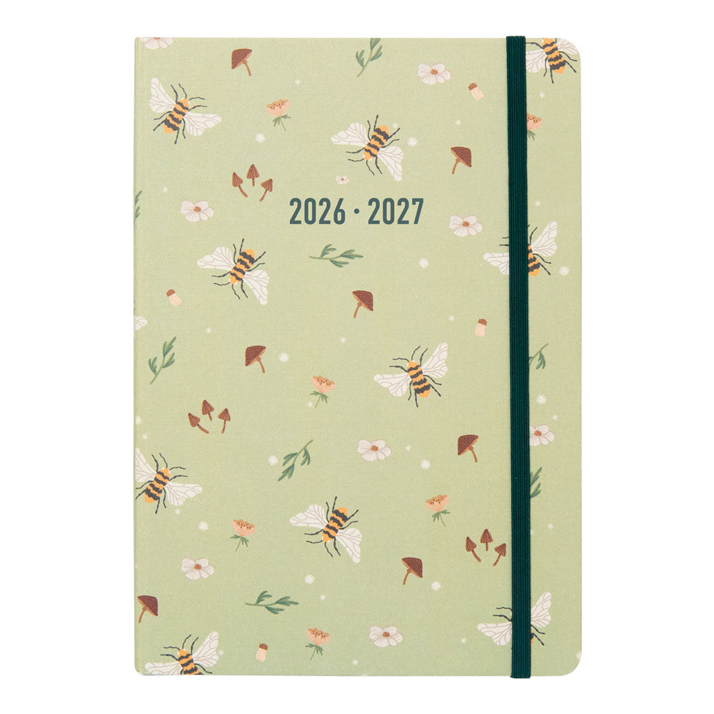 Letts of London Bumblebee Academic Weekly Planner, A5, 2026 - 2027 - Multilingual 27-031906 #colour_bumblebee-sage