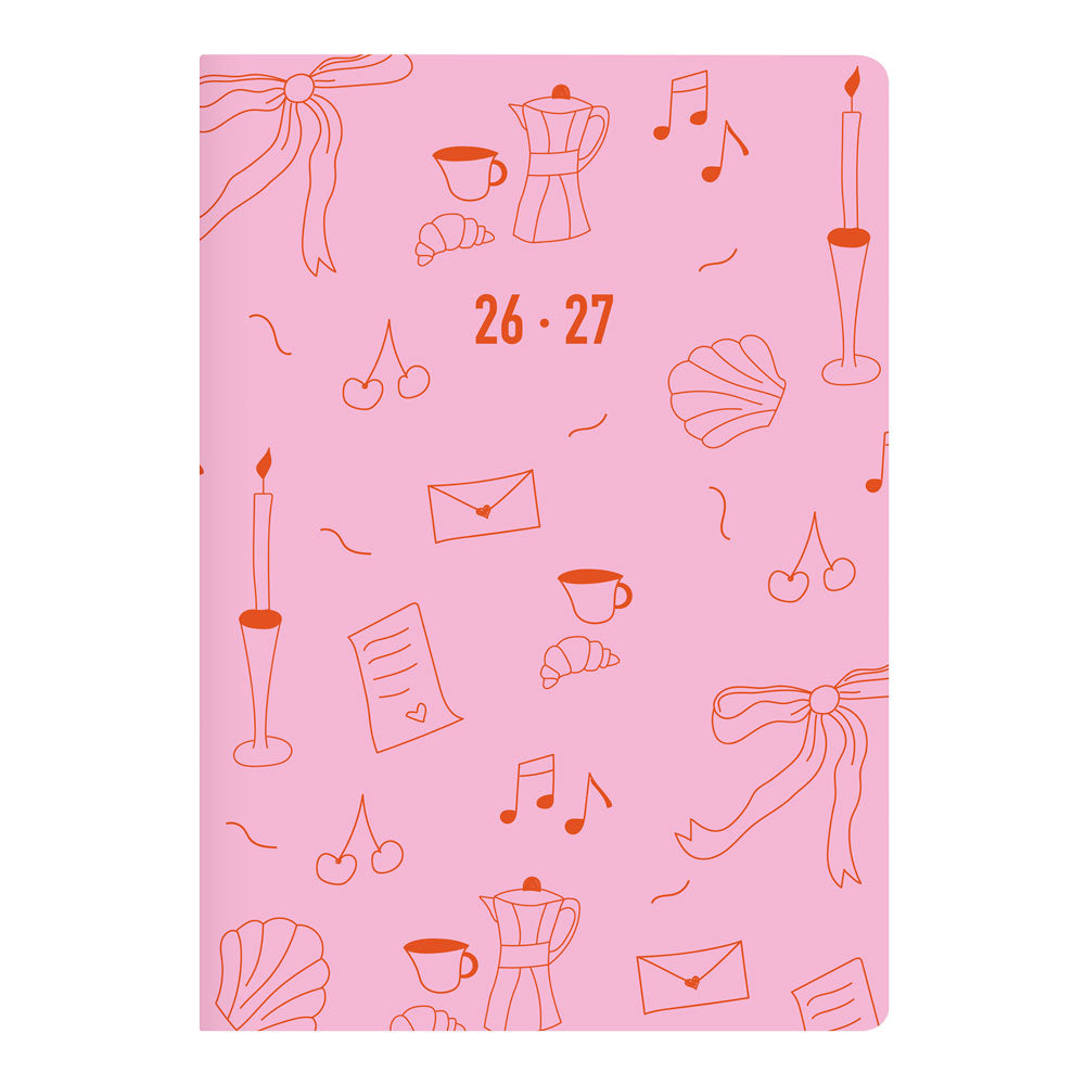 Letts of London Little Joys Academic Weekly Planner, A5, 2026 - 2027 - Multilingual 27-031995 #colour_little-joys-pink