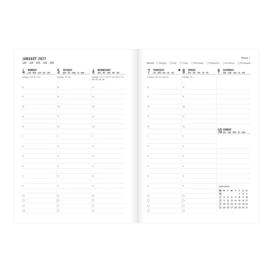 Letts A5 Weekly Planner, Essence, 2027 Teal 27-082633 27-082633 #colour_essence-teal