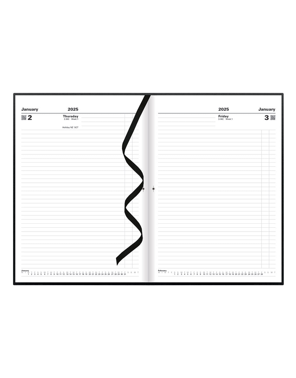 Standard A4 Day to a Page Planner 2025 - English - 25-C10ZBK#colour_black