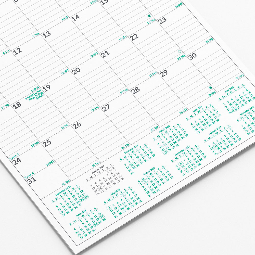 Monthly Wall Calendar, EcoLogix®, English, 2027 C171103-27 Blueline