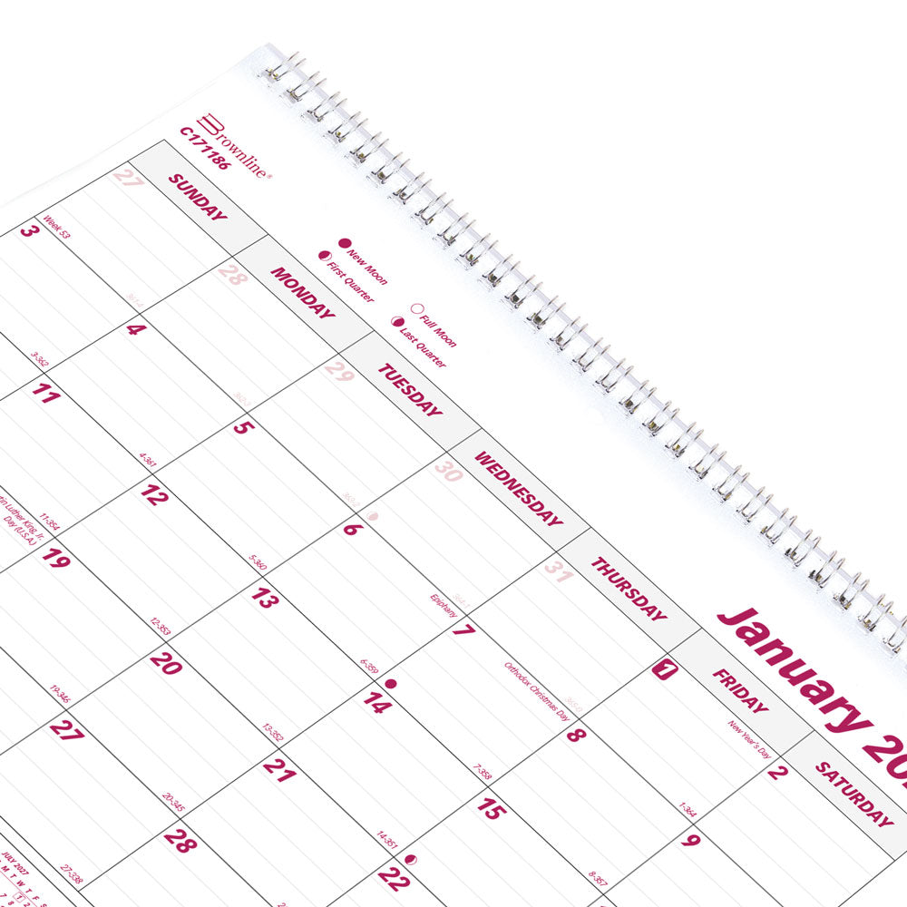 Monthly Wall Calendar, English, 2027 C171186-27 Brownline Canada